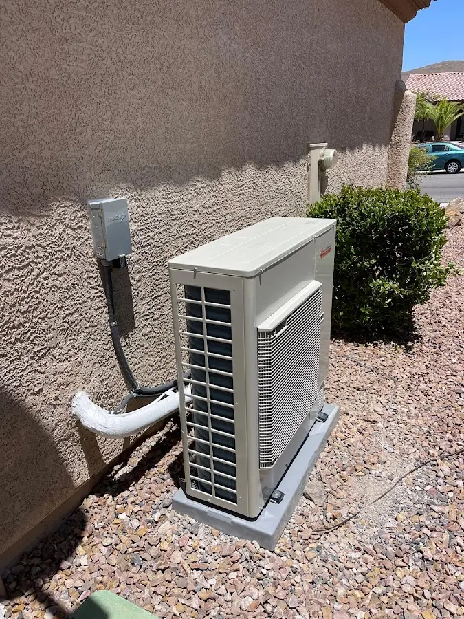 Residential air conditioning condenser unit in Elsmere